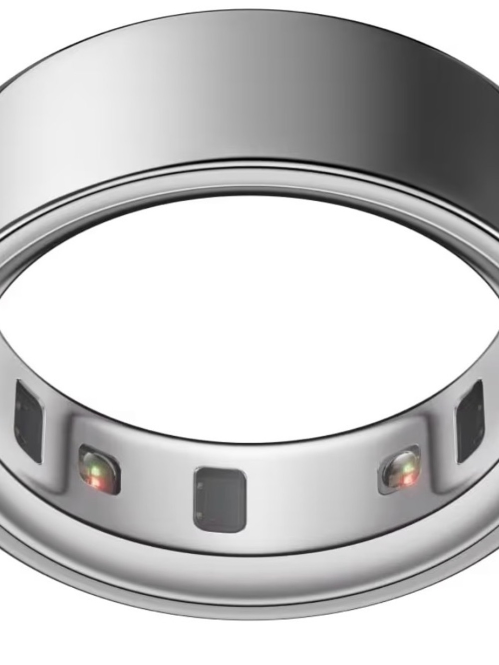 Oura Silver Smart Ring with Sensor LEDs